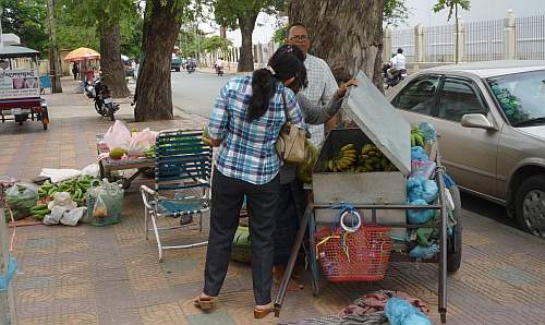 Selling bananas on the street